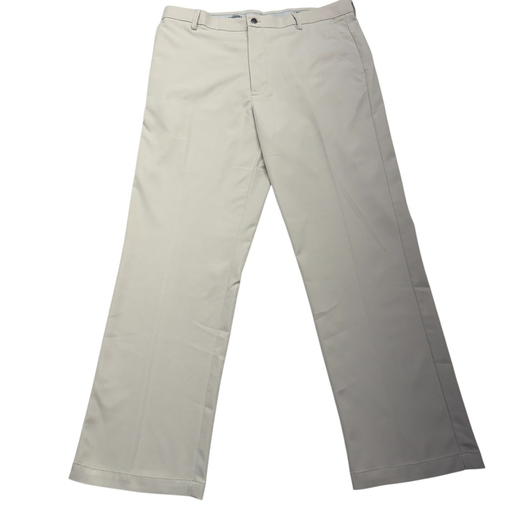 Callaway Golf Pants Mens 38x30 Beige Excellent Performance Flat Front Trousers